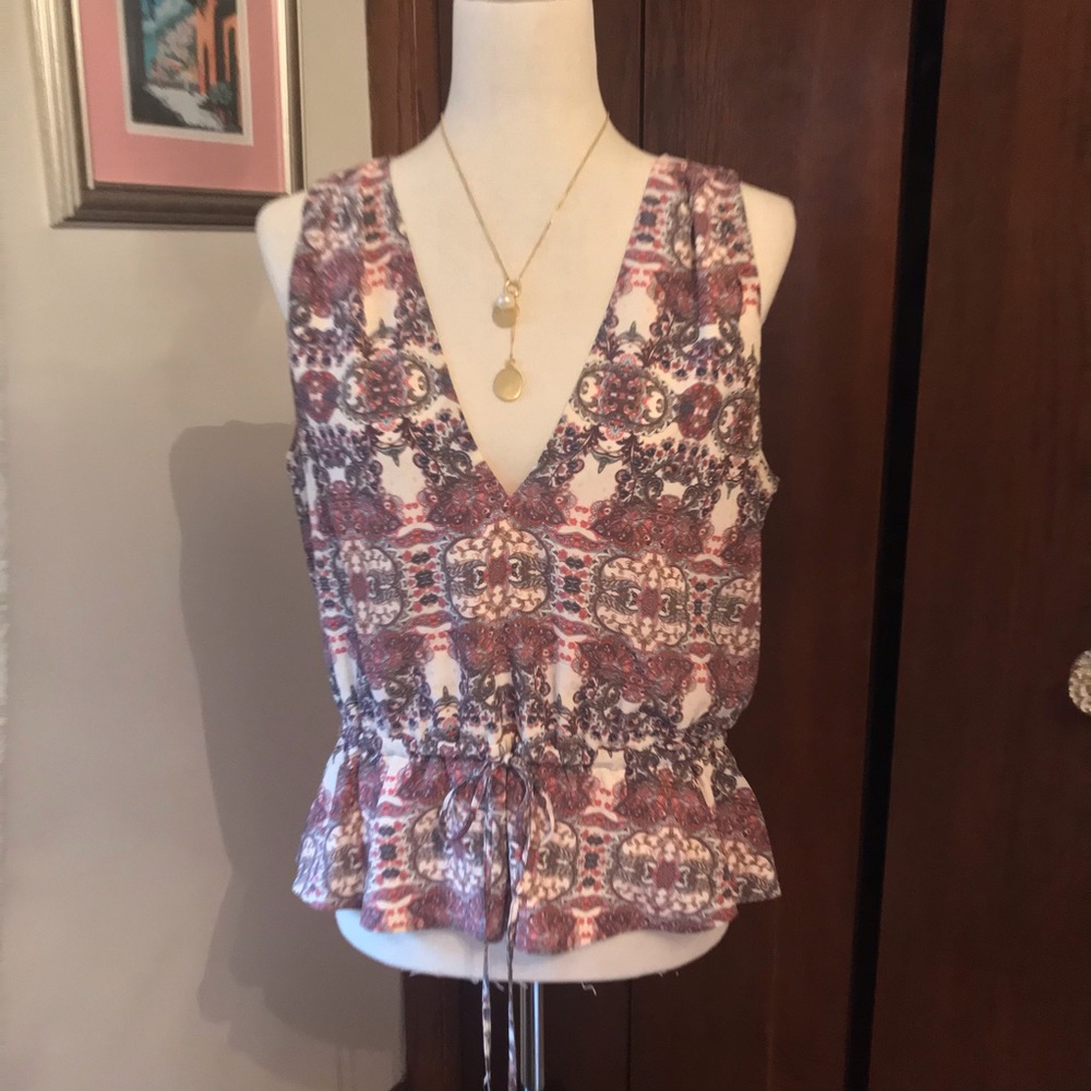 Intermix Floral Print Peplum Top